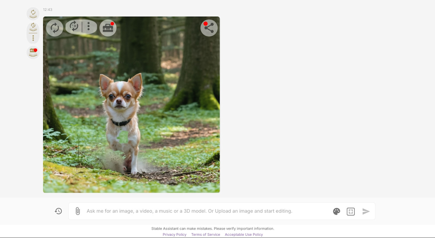 The wolf from the previous image is now a Chihuahua 