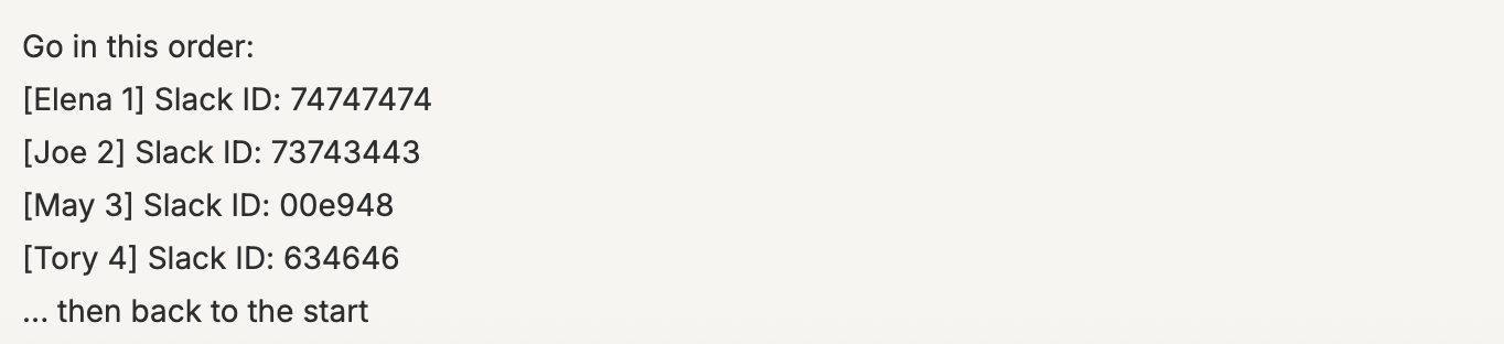 Screenshot of Slack users