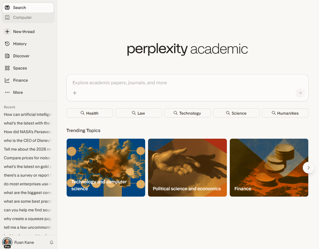 Perplexity Academic
