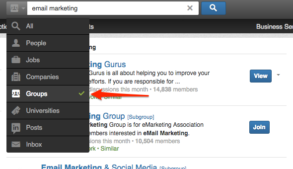 Join groups on LinkedIn