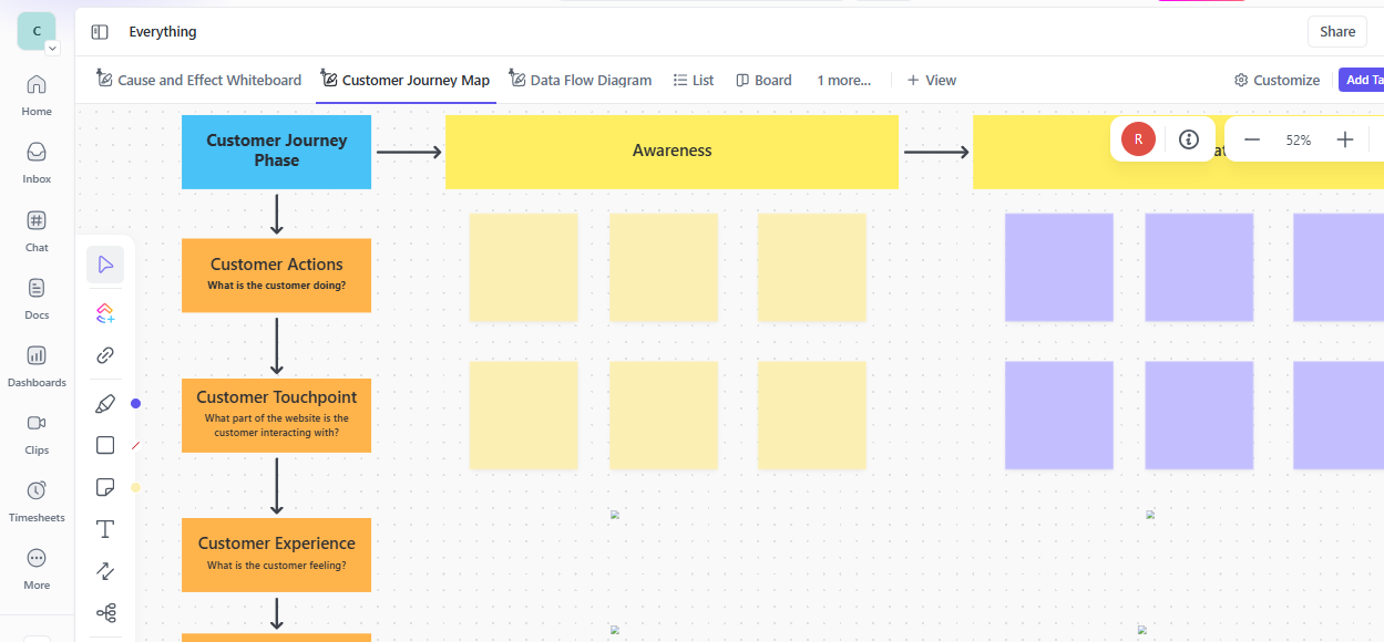 Asana vs. ClickUp: the whiteboard feature in ClickUp