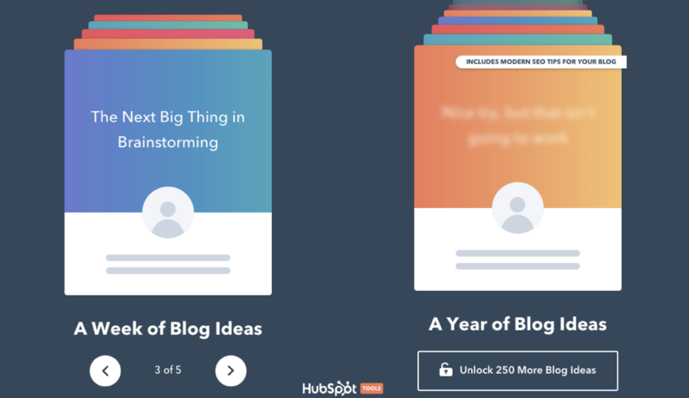 HubSpot Blog Ideas Generator screenshot