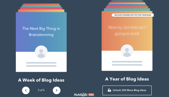 HubSpot Blog Ideas Generator Zrzut ekranu