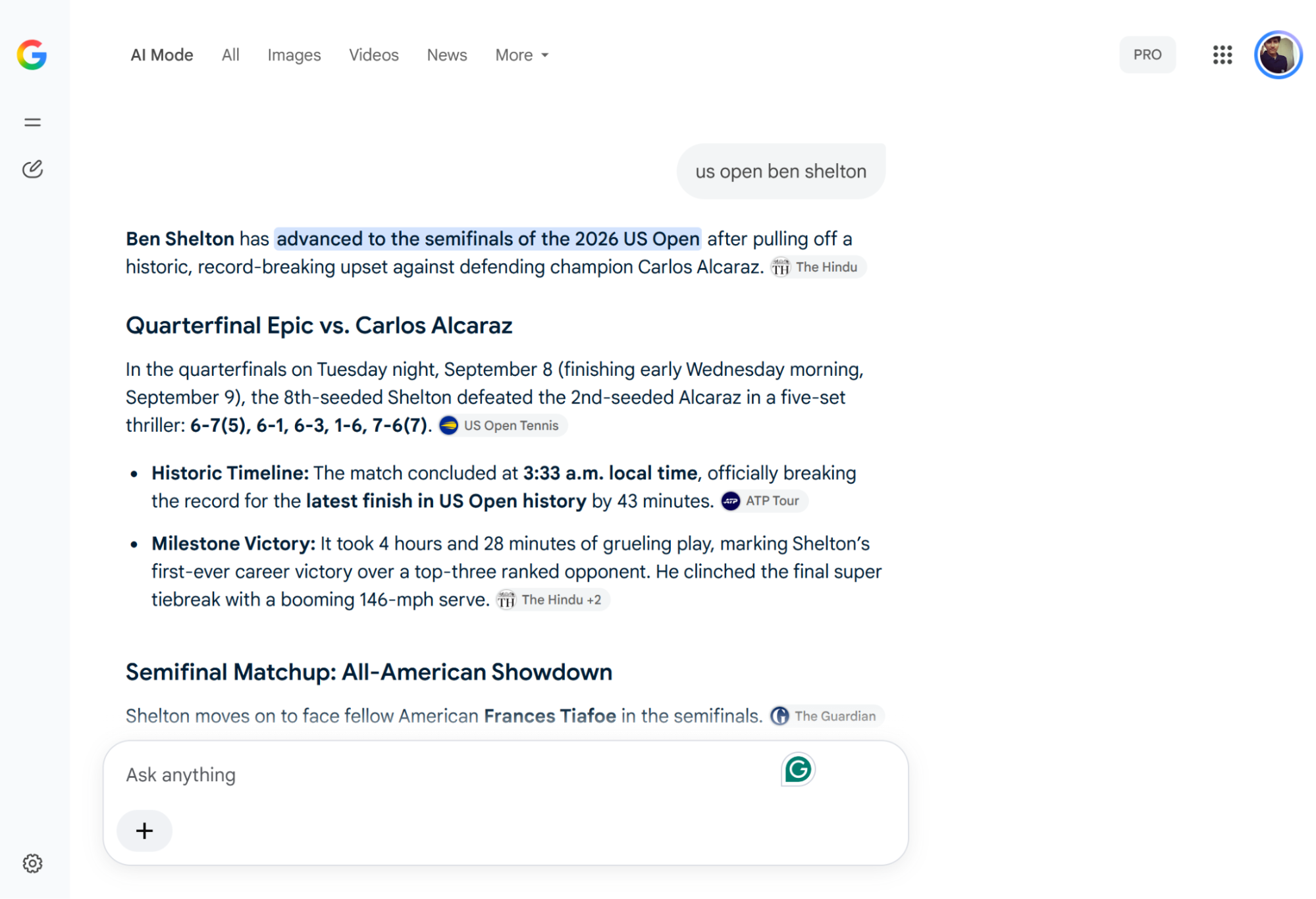 Google, our pick for the best AI search engine if you're already in the Google ecosystem