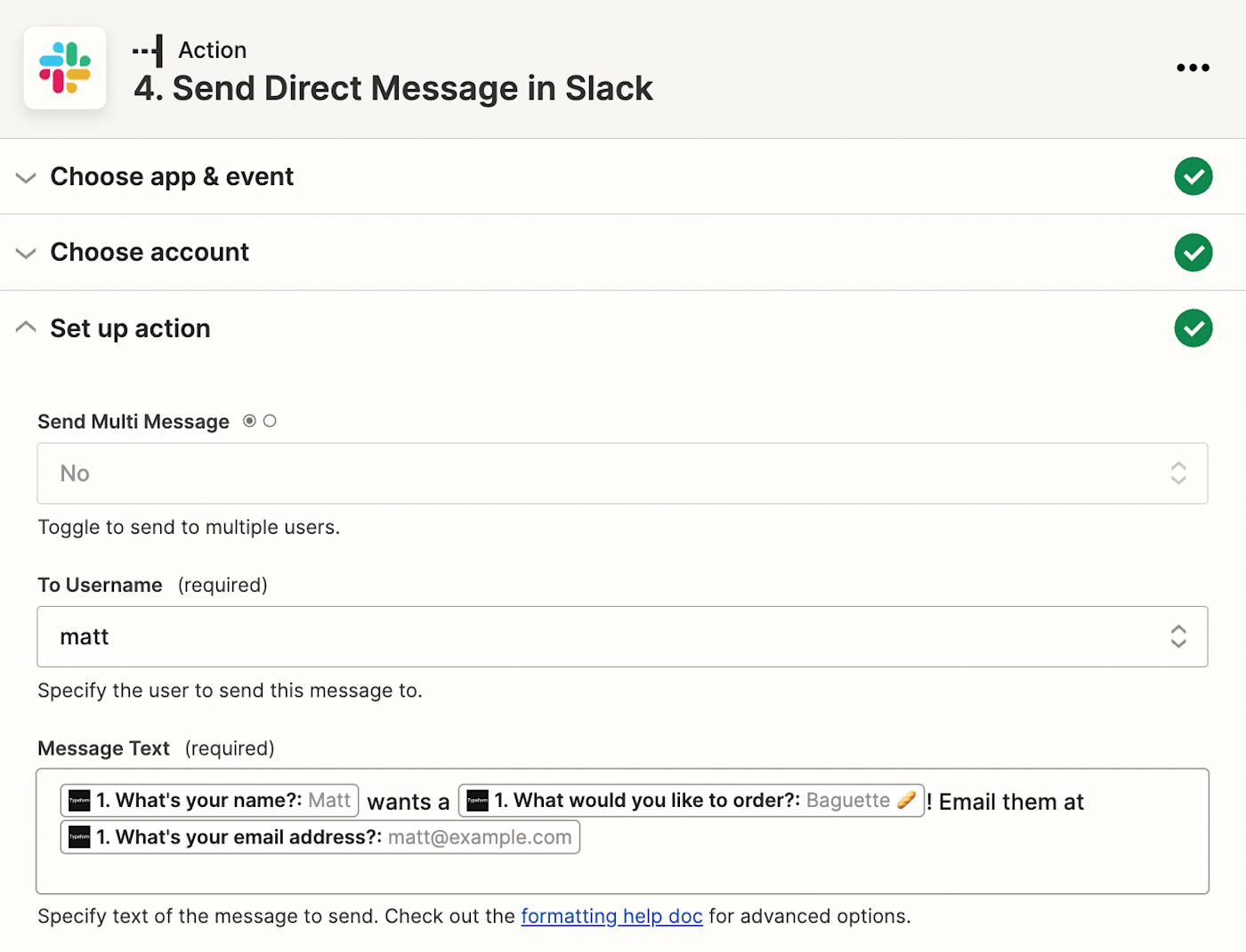 Add action step to Zapier Path