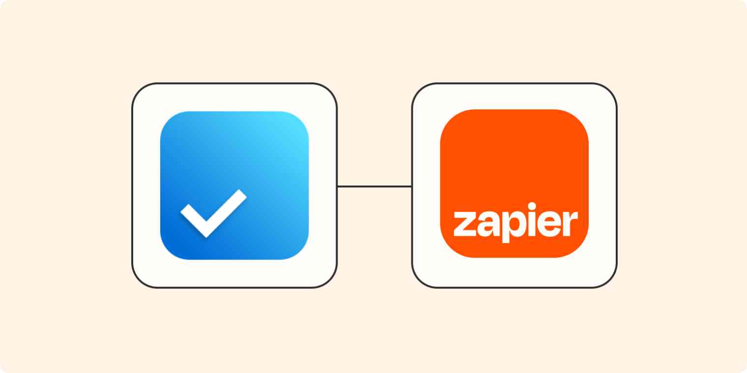Any.do and Zapier logos on an orange background