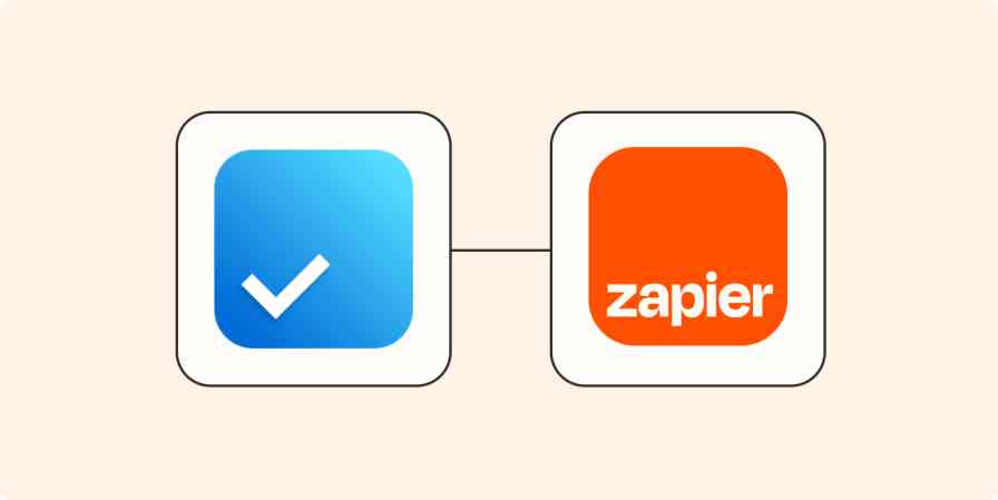 Any.do and Zapier logos on an orange background