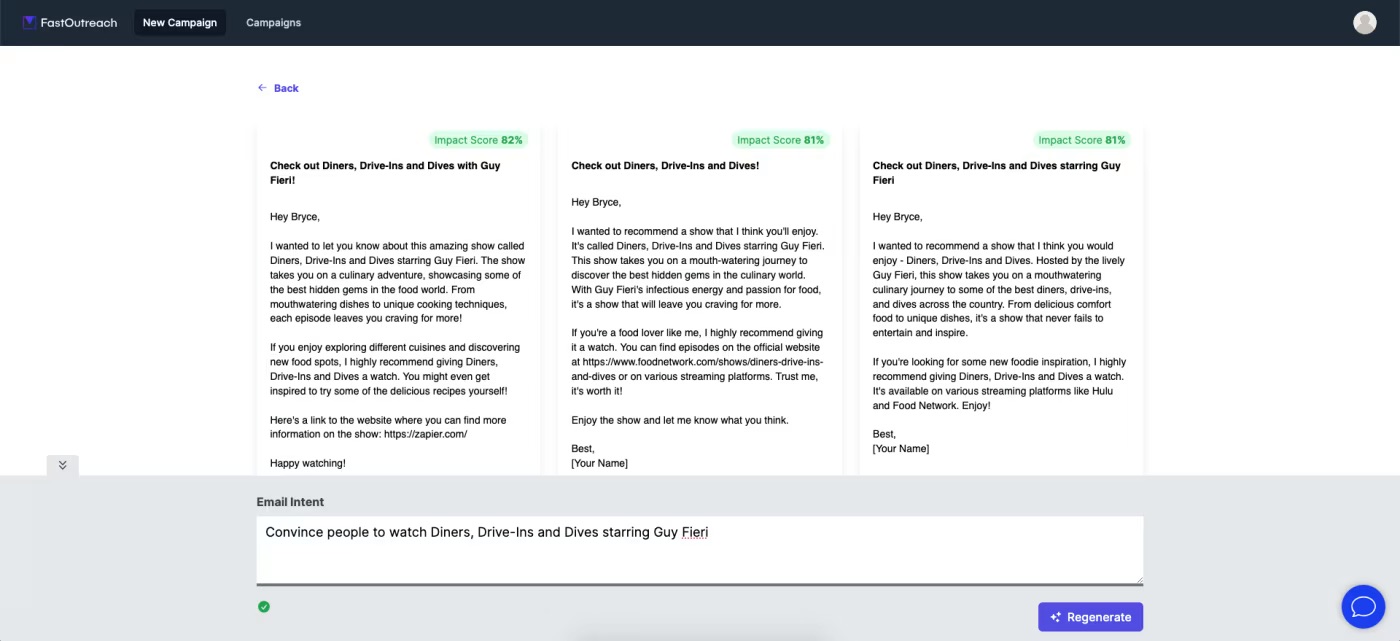 FastOutreach.ai, our pick for the best lead generation software to send cold emails using an AI sales assistant.