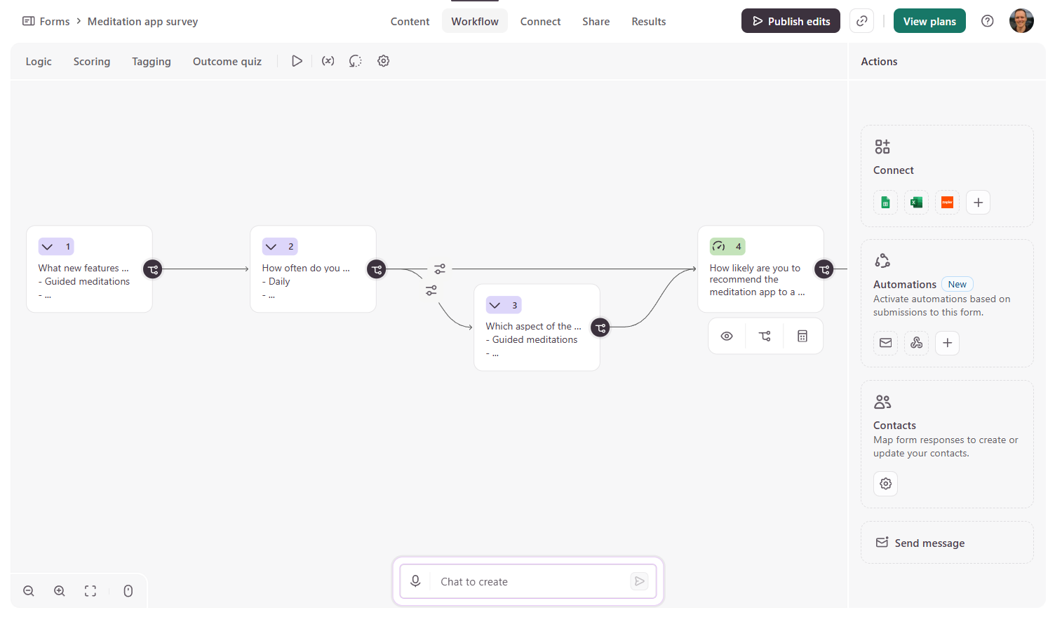 Typeform's visual builder