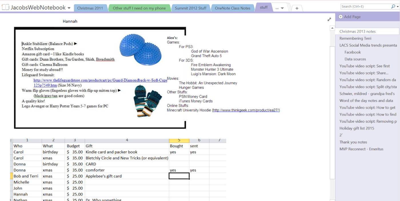 using onenote