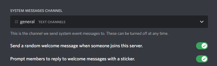 Edit Discord's welcome message
