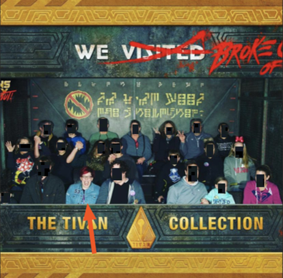 Amanda and others on a roller coaster