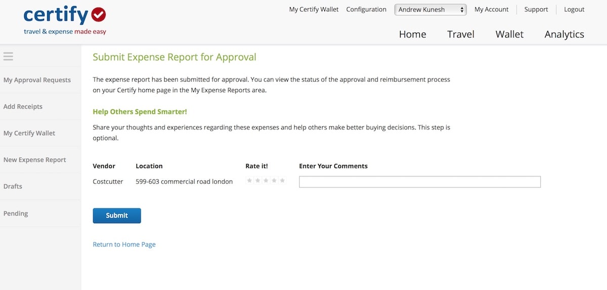 Certify screenshot