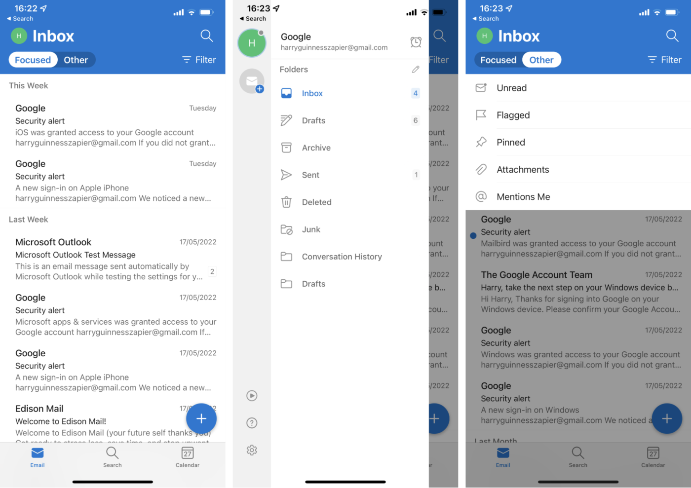 Outlook, our pick for the best Apple Mail alternative for iPhone