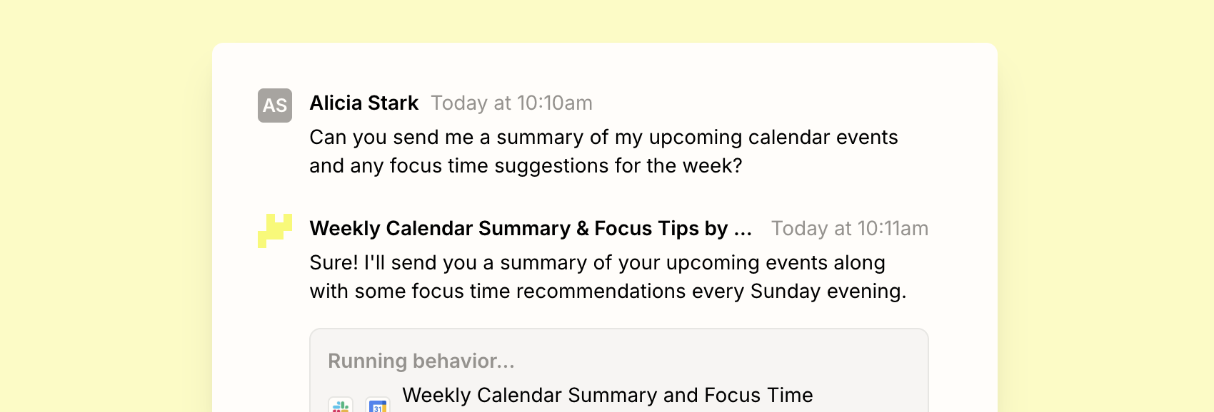 A preview of a conversation with a Zapier agent