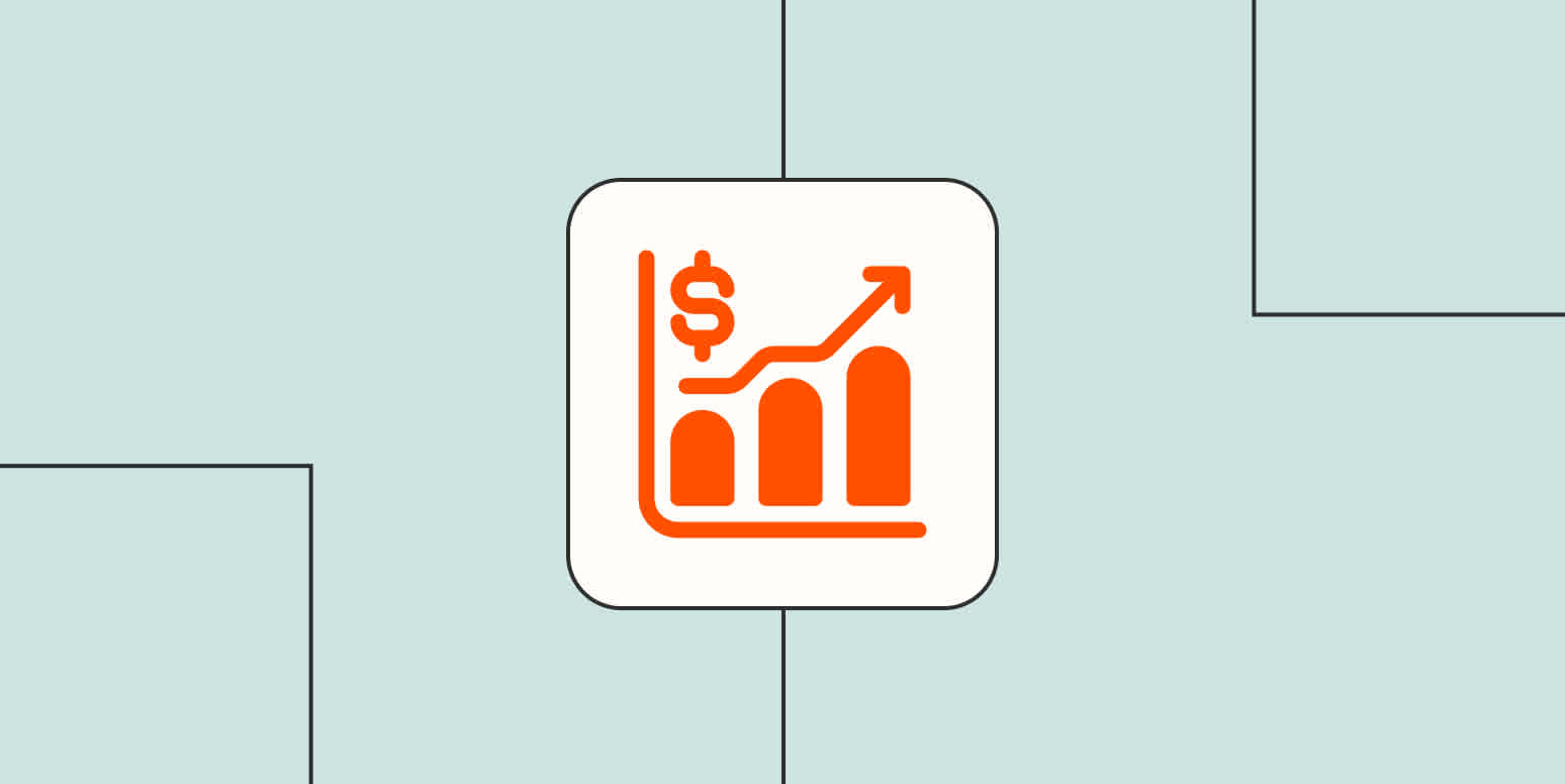 A hero image of a bar chart with an arrow pointing up next to a dollar sign.