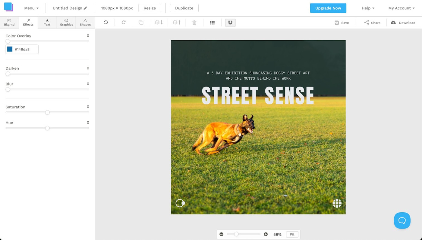 A screenshot of Snappa, our pick for the best free social media design tool for creating occasional images
