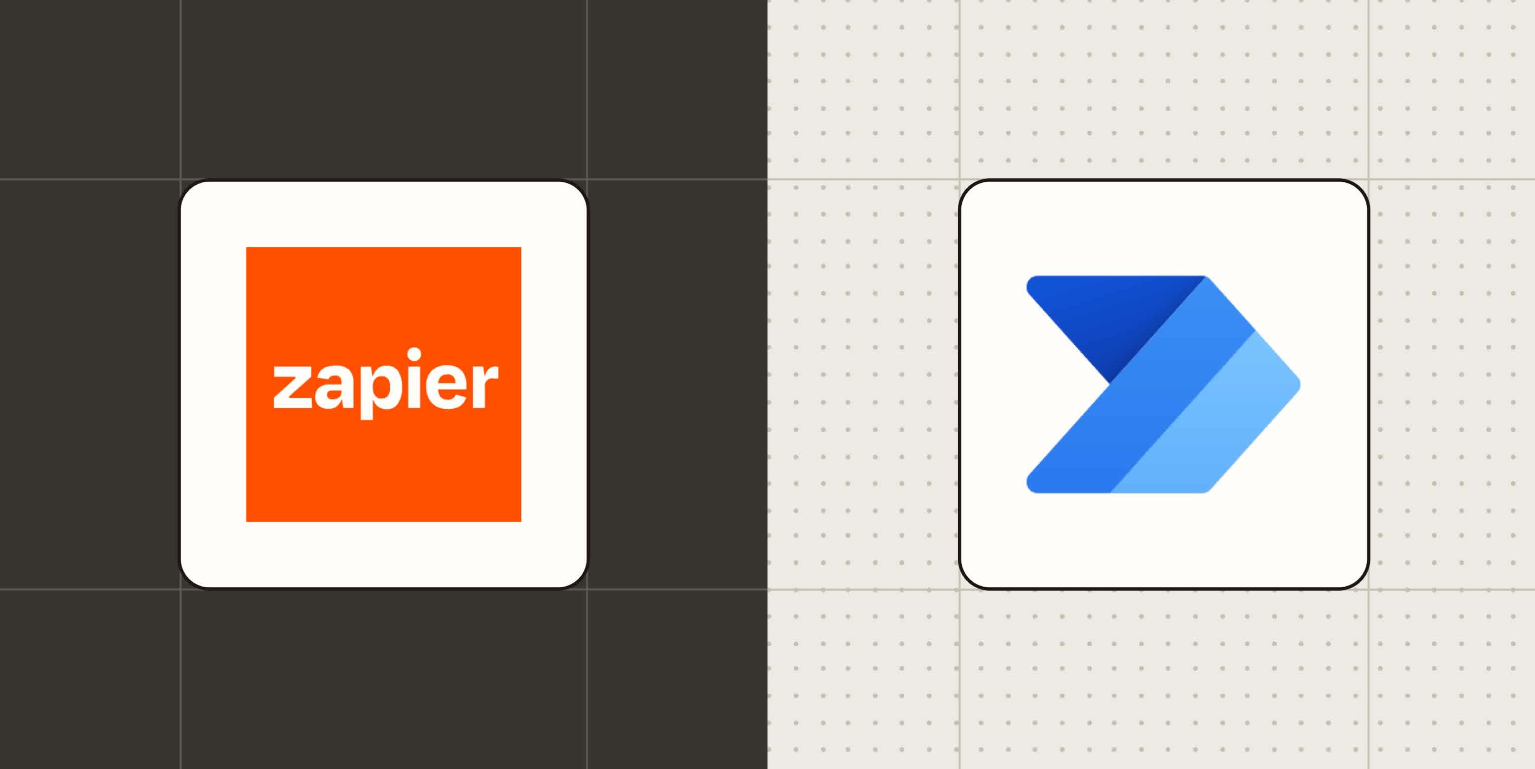 Hero image with the logos of Zapier and Microsoft Power Automate