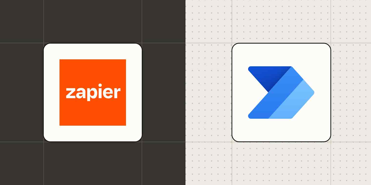 Hero image with the logos of Zapier and Microsoft Power Automate