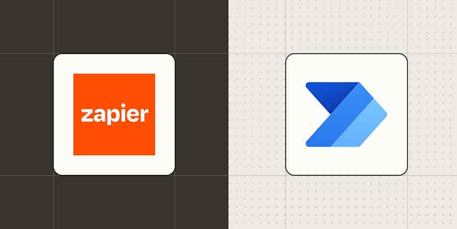 Hero image with the logos of Zapier and Microsoft Power Automate