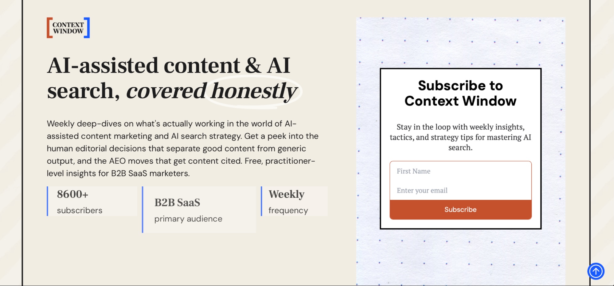 Context Window, our pick for the best marketing newsletter for marketers who want to know what actually works for AI visibility