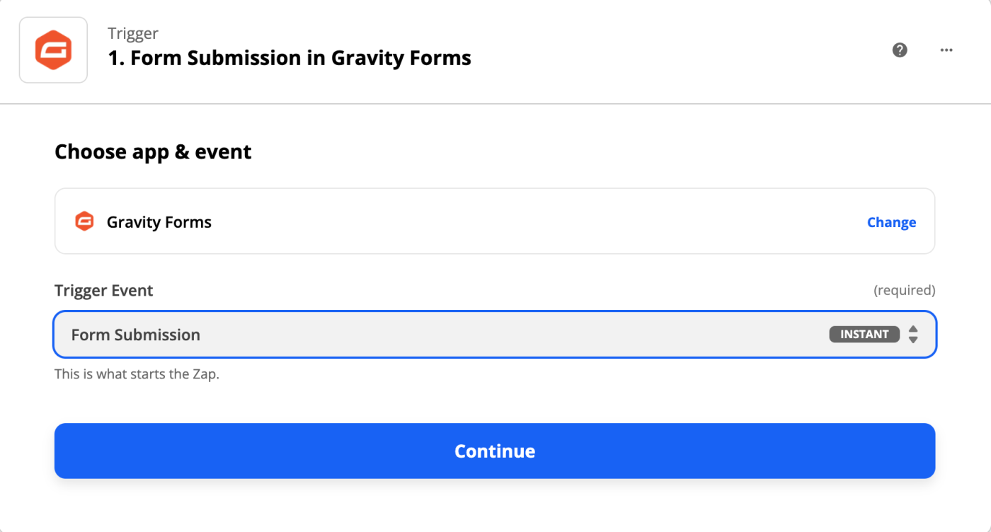 The Gravity Forms app logo next to the text "Form Submission in Gravity Forms".