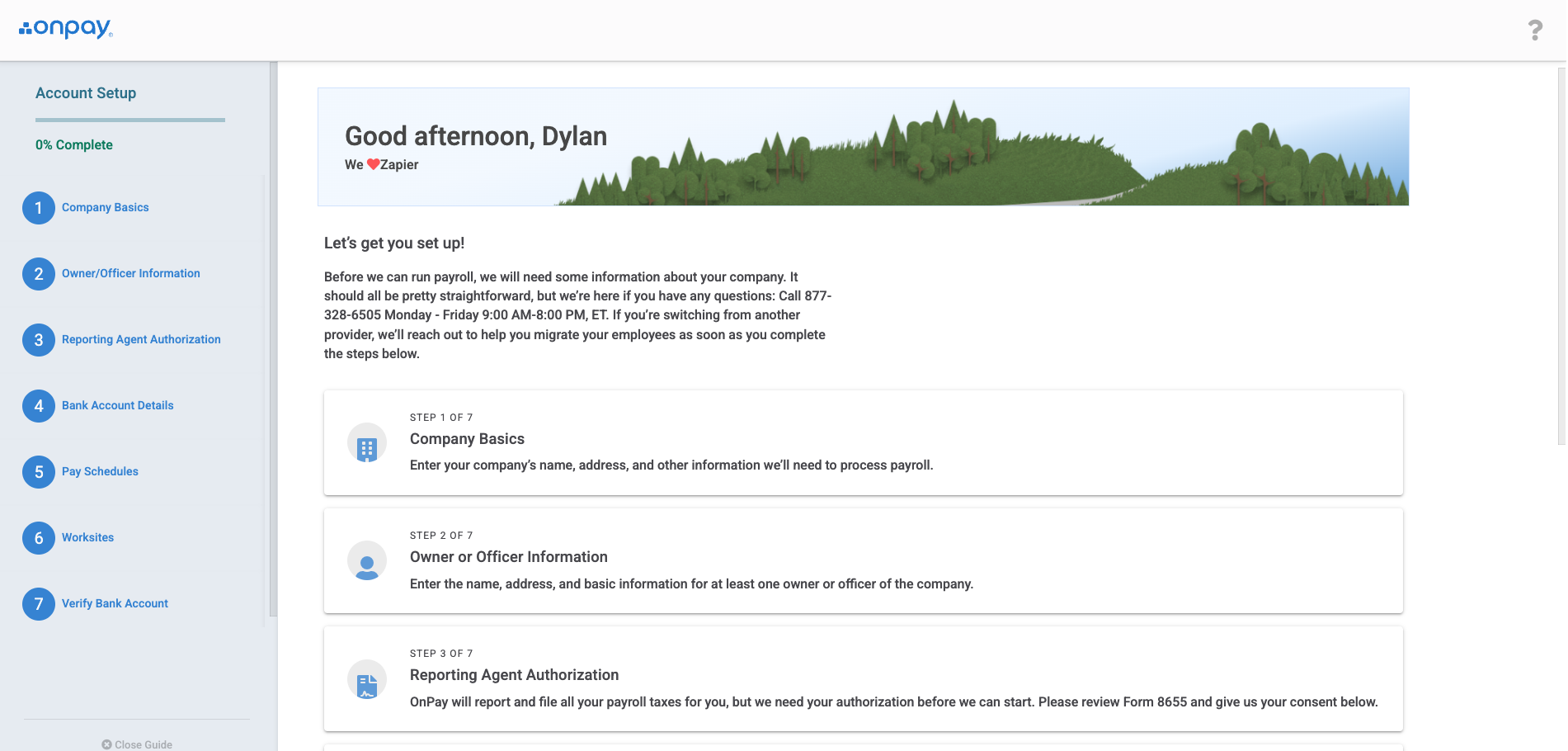The OnPay interface