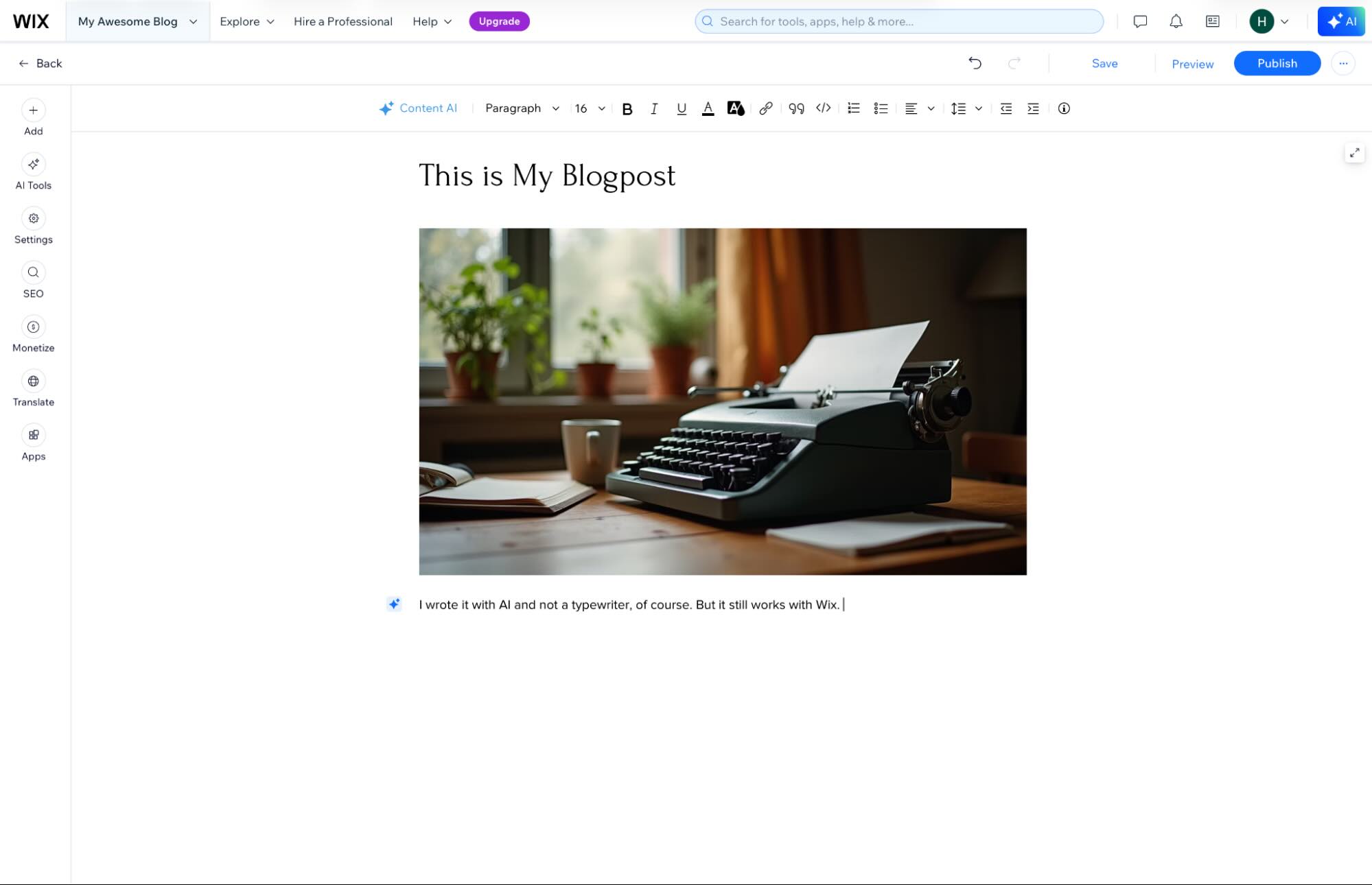 Wix, our pick for the best blog site for building more than a blog