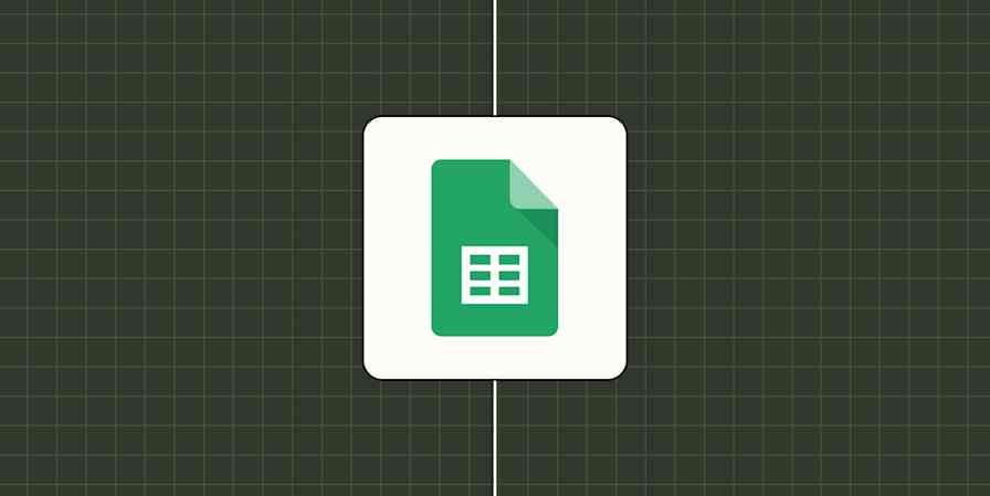 Google Sheets logo against a checkered, dark green background.