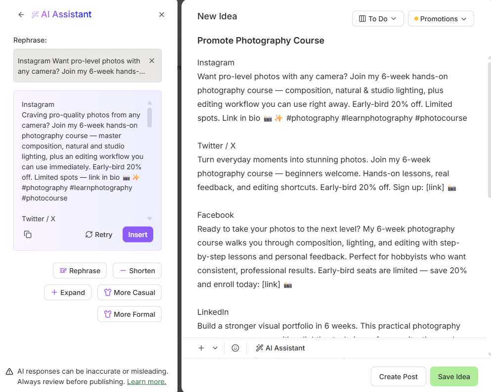 Buffer's AI assistant
