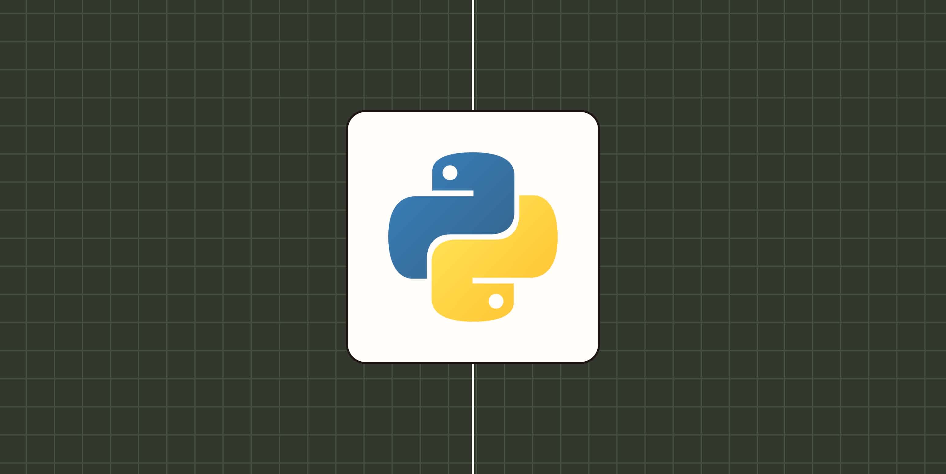 Hero image with the Python logo