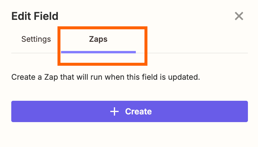 Screenshot of Zaps in field