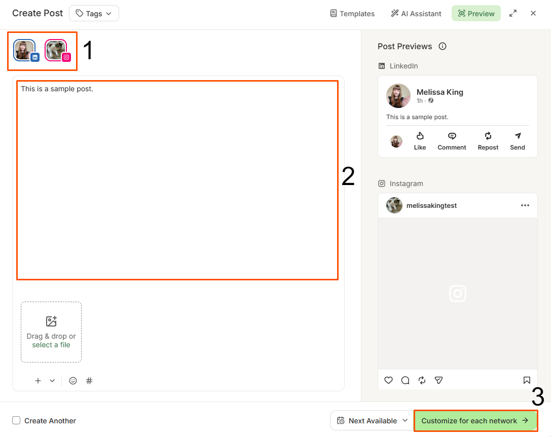 Personalizar publicaciones para diferentes canales en Buffer