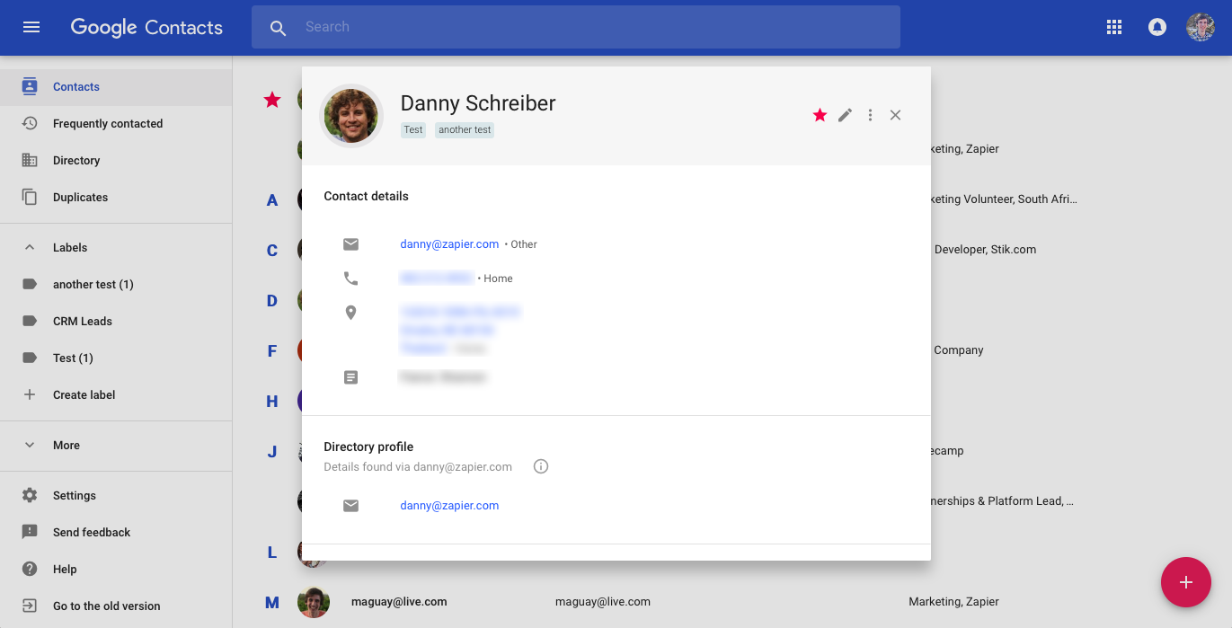 Google Contacts for Business