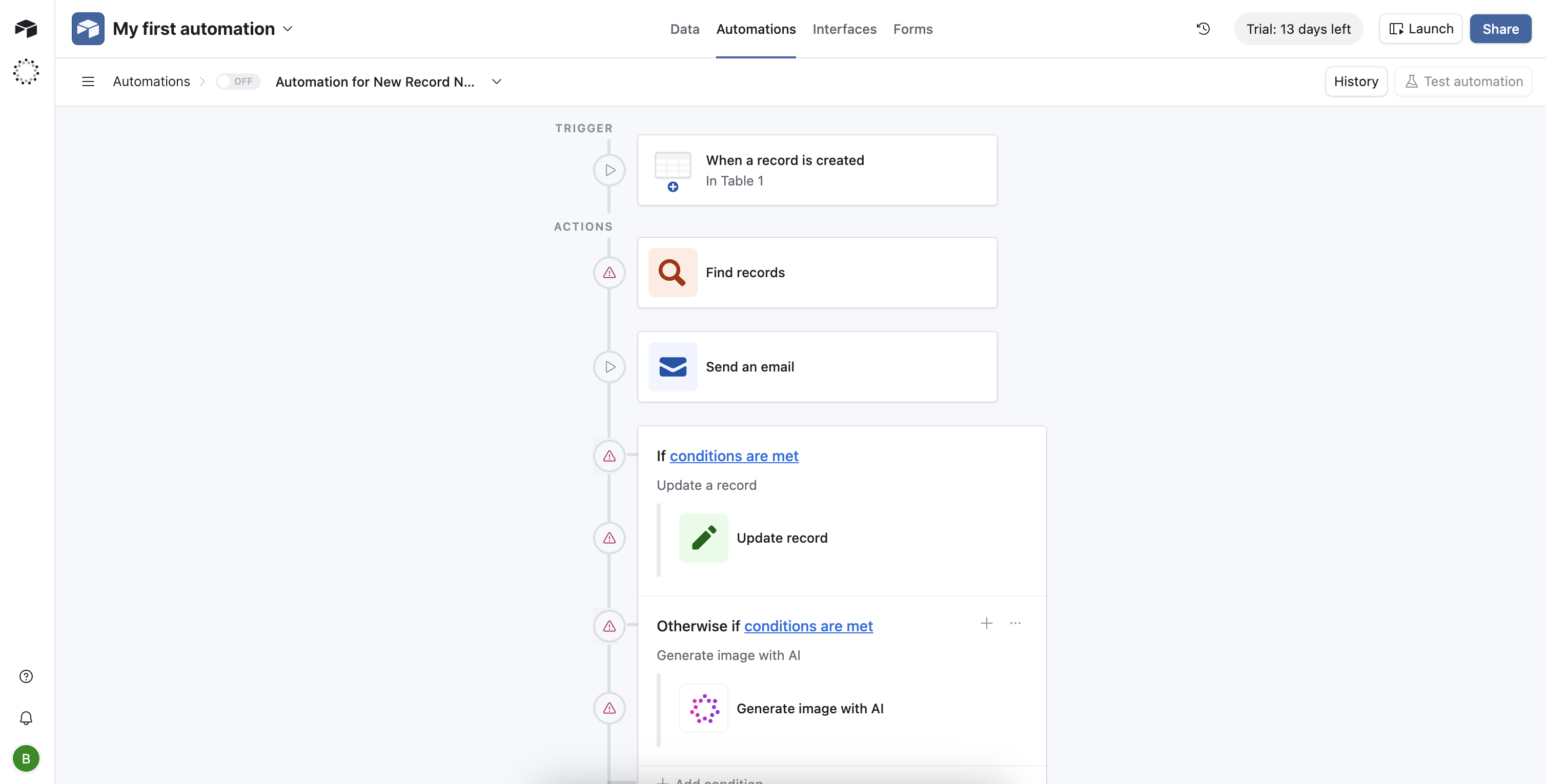 Screenshot of the Airtable interface