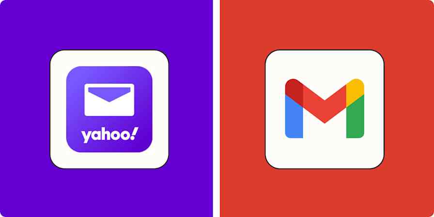 Hero image for app comparisons with the logos of Yahoo Mail and Gmail