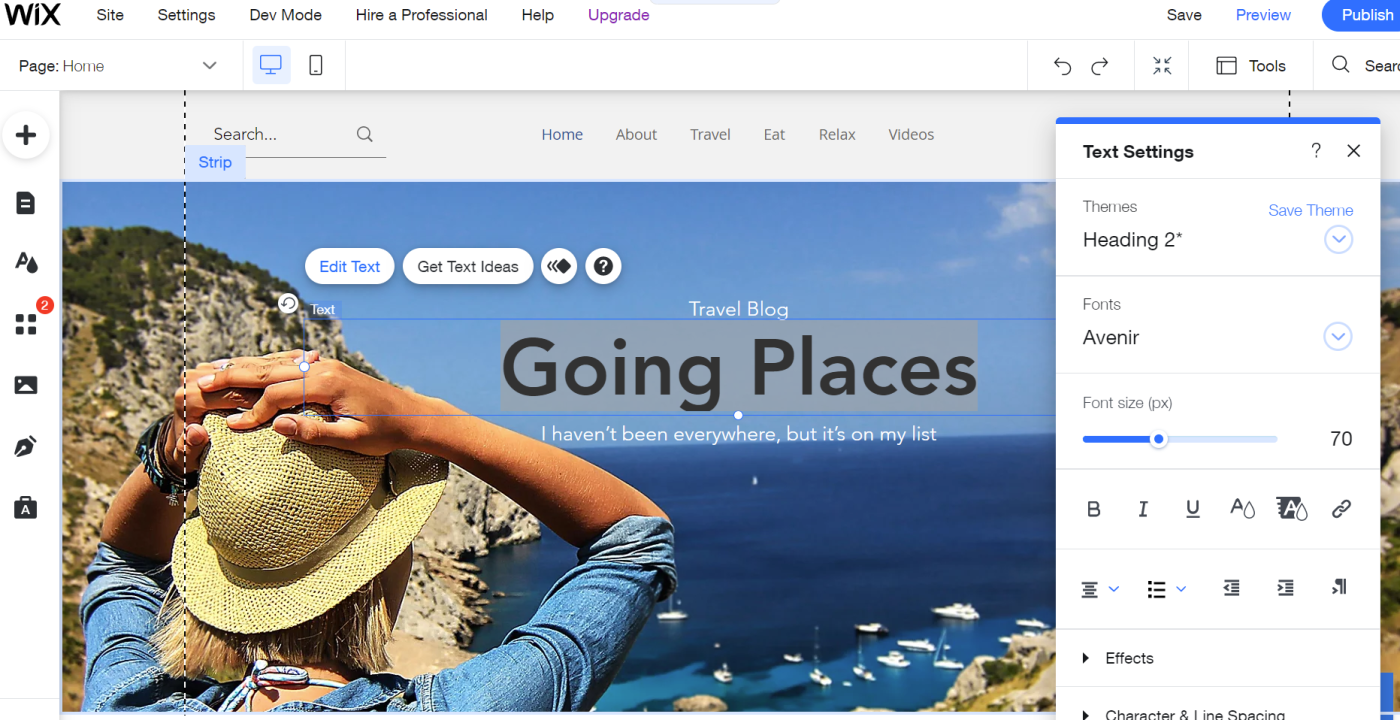 Wix, our pick for the best free all around website builder