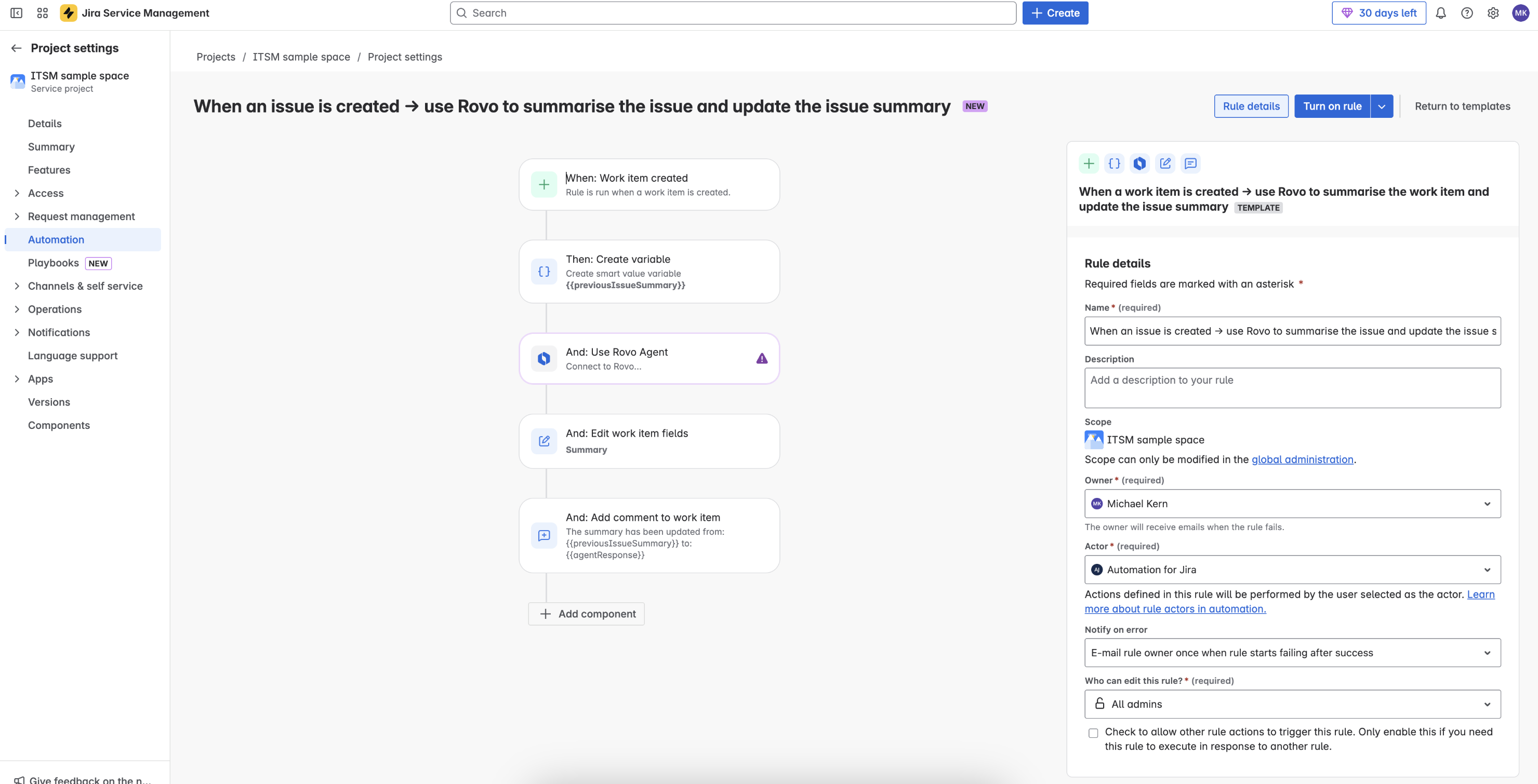 Screenshot of the Jira interface