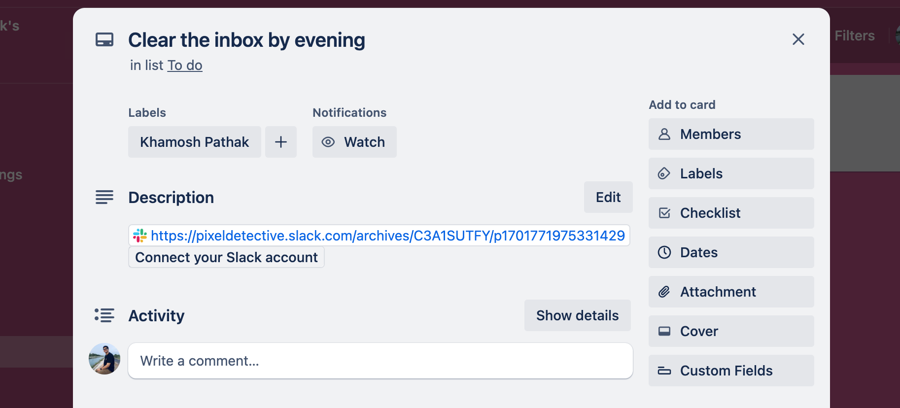 How to create a Trello card from a saved Slack message