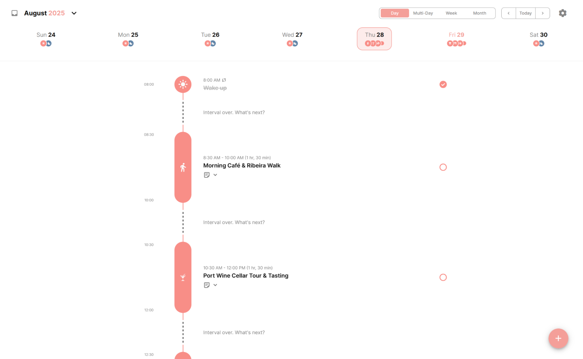 Structured, our pick for the best best AI calendar for planning with your voice