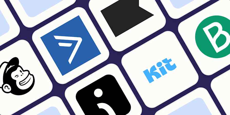 Hero image with logos for the best drip email marketing apps