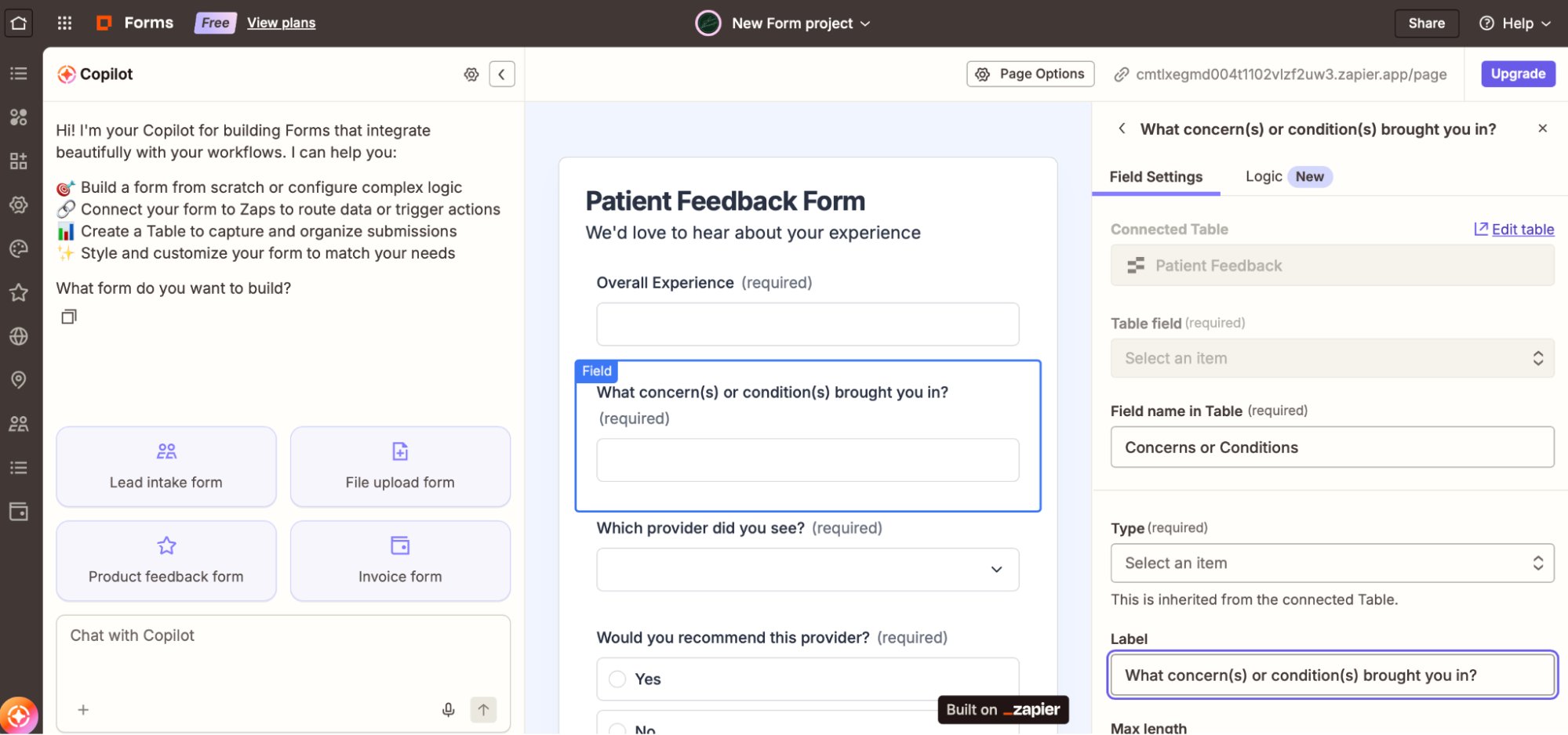 Zapier Forms, our pick for the best Google Forms alternative for AI orchestration.