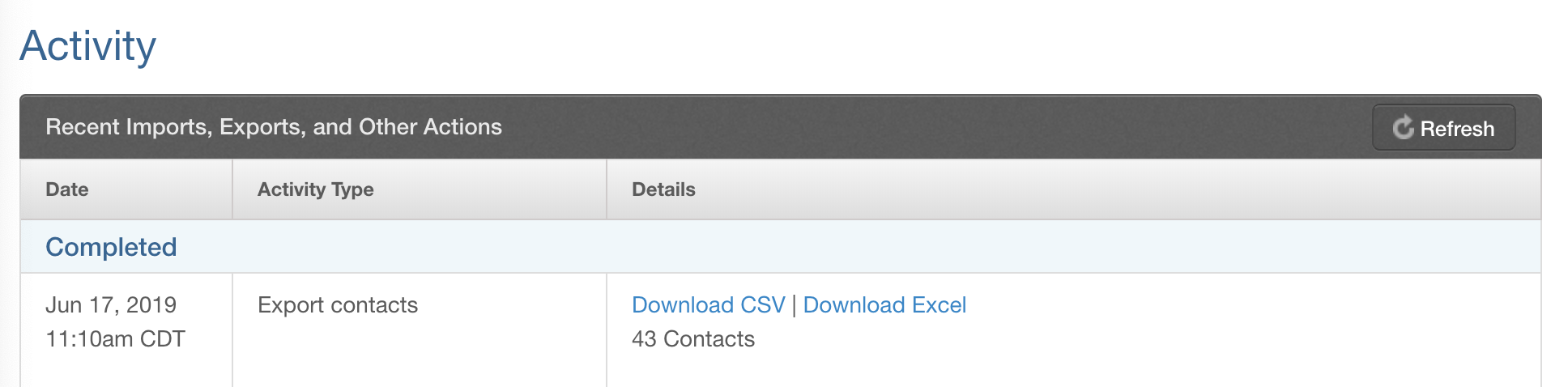 Download your contacts in Constant Contact