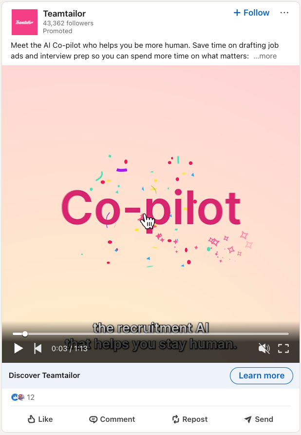 Screenshot of a LinkedIn video ad