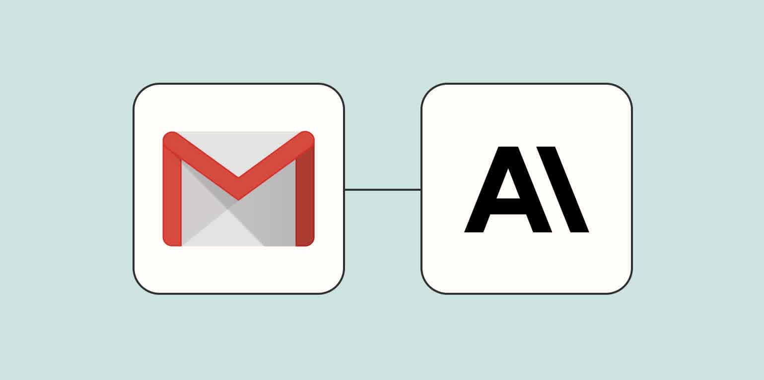 The Gmail and Anthropic logos connected to each other against a light blue background