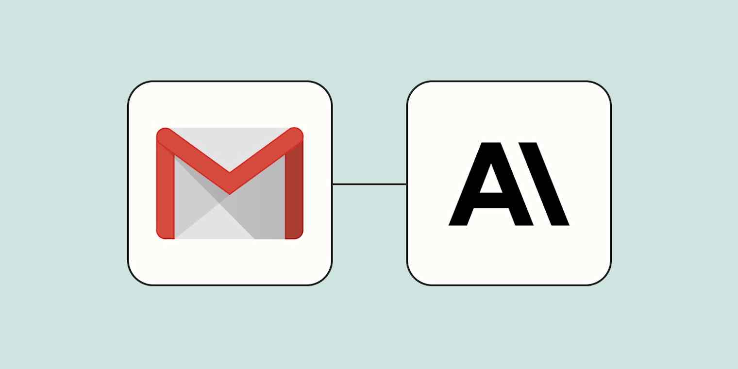 The Gmail and Anthropic logos connected to each other against a light blue background