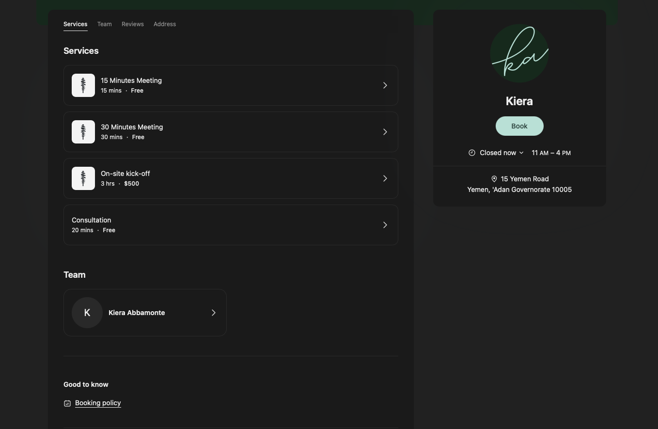 Setmore, our pick for the best scheduling app for customization