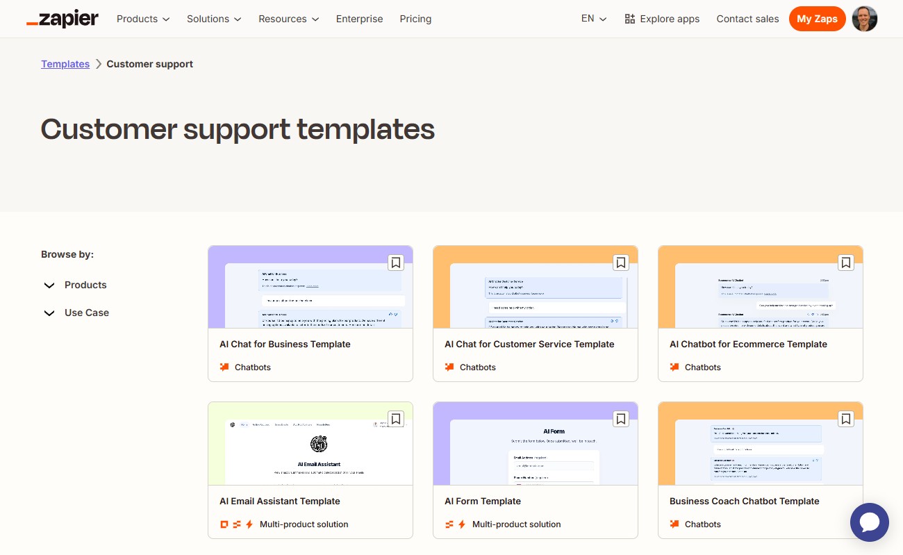 Zapier's template library
