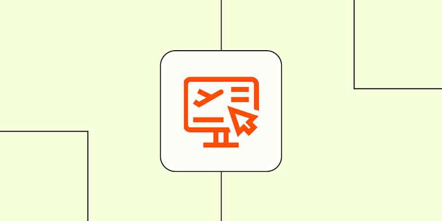 An orange icon of a computer monitor with an airplane and text against a lime green background