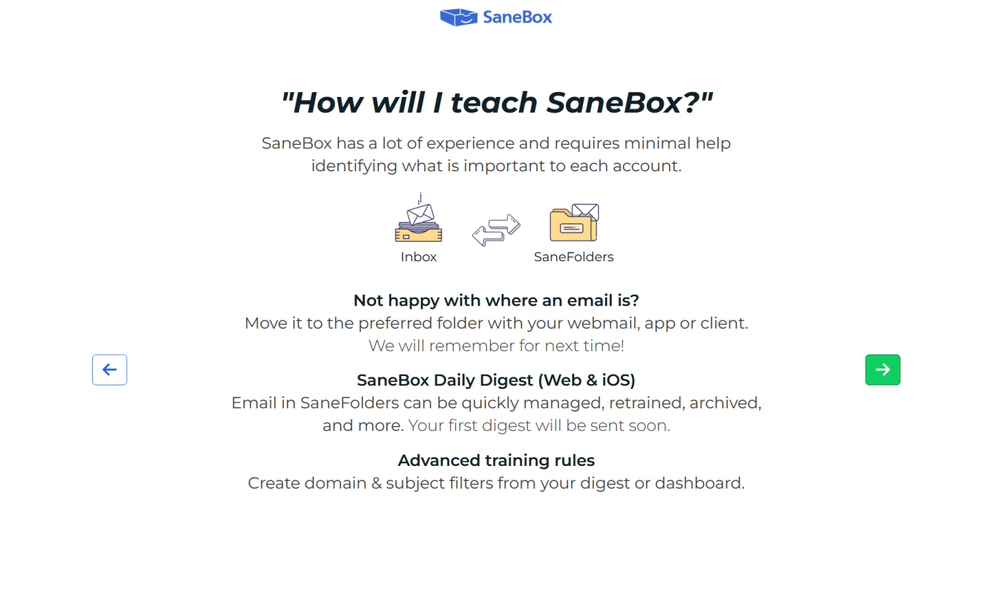 SaneBox, and AI app for email management